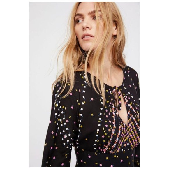 014 FREE PEOPLE Coryn Long Sleeve Mini Dress sz 6 Women's - Picture 3 of 16